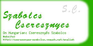 szabolcs cseresznyes business card
