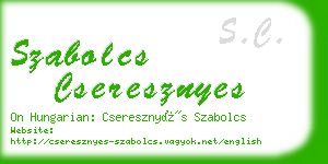 szabolcs cseresznyes business card